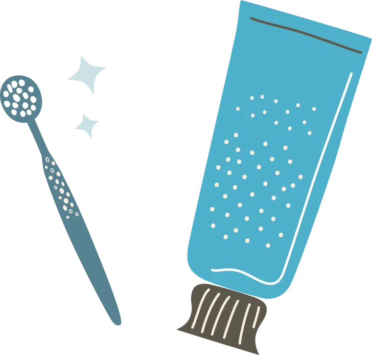 歯ブラシと歯磨き粉のイラスト